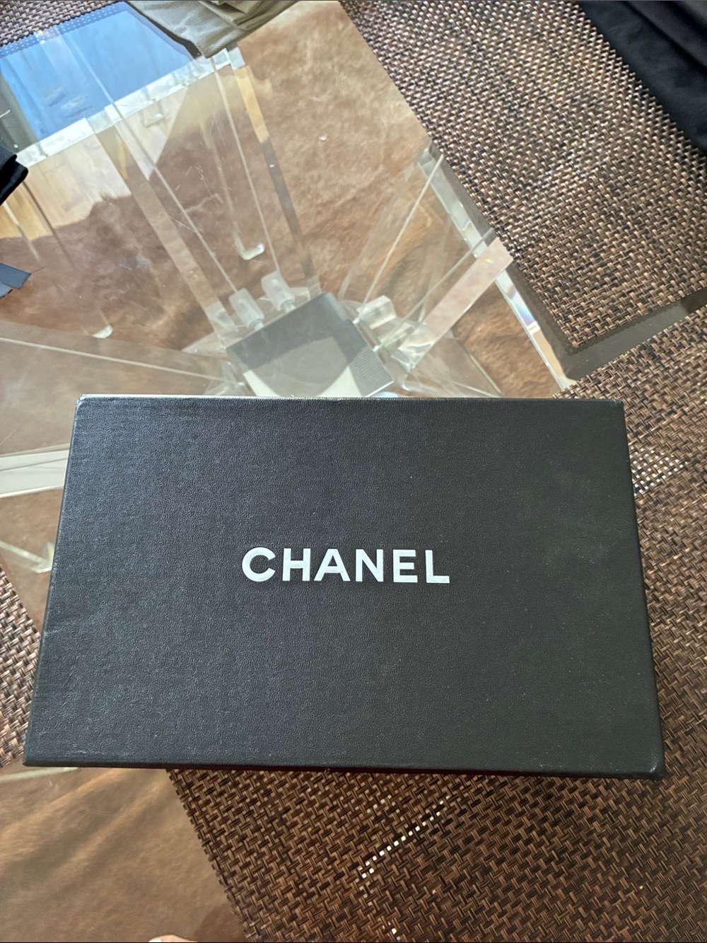 CHANEL Black and White shoes Accessories Box